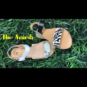 Snake/zebra print sandals